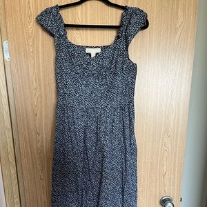 Micheal Kors Blue Floral Midi Dress